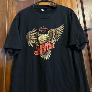 Black Harley biker 90s t shirt large Florida